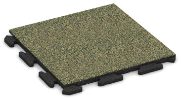 Frostfeste WARCO-Bodenplatte im Farbdesign Savanne mit verdeckter Puzzlezahn-Verbindung.