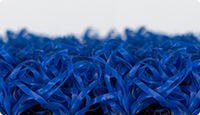 Farbmuster zu WARCO Bodenfliesen mit aufkaschiertem Kunstgras in der Farbe blau.