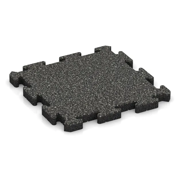 Hunde-Sportboden HD von WARCO im Farbdesign Dunkelgrauer Granit mit den Abmessungen 500 x 500 x 40 mm. Produktfoto von Artikel 4015 in der Aufsicht von schräg vorne.