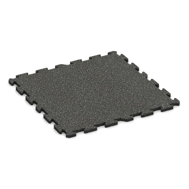 Hunde-Sportboden HD von WARCO im Farbdesign Dunkelgrauer Granit mit den Abmessungen 1000 x 1000 x 30 mm. Produktfoto von Artikel 3282 in der Aufsicht von schräg vorne.