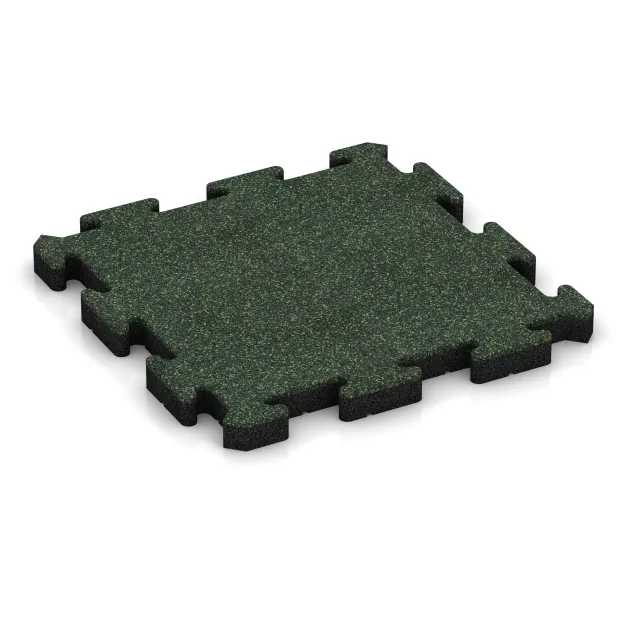 Fitness-Bodenschutzmatte HD von WARCO im Farbdesign Englischer Rasen mit den Abmessungen 500 x 500 x 50 mm. Produktfoto von Artikel 3115 in der Aufsicht von schräg vorne.