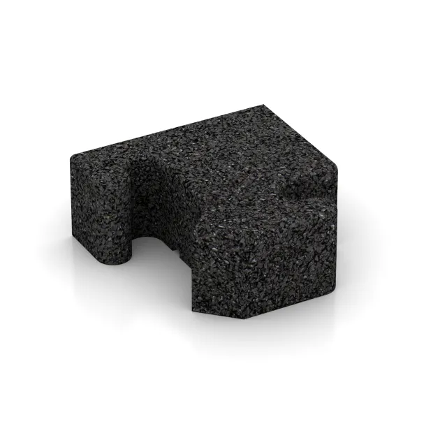 Materialmuster von WARCO im Farbdesign Anthrazit mit den Abmessungen ca.100 x 100 x 50 mm. Produktfoto von Artikel 2610 in der Aufsicht von schräg vorne.
