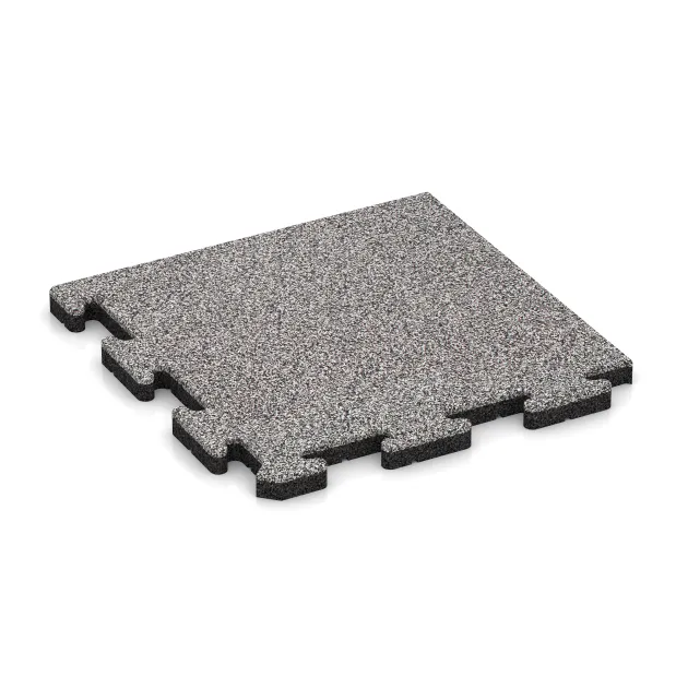 Eckplatte von WARCO im Farbdesign Grau Melange mit den Abmessungen 485 x 485 x 30 mm. Produktfoto von Artikel 5011 in der Aufsicht von schräg vorne.