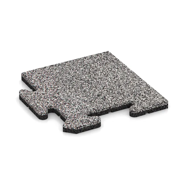 Eckplatte HD von WARCO im Farbdesign Grau Melange mit den Abmessungen 235 x 235 x 18 mm. Produktfoto von Artikel 4684 in der Aufsicht von schräg vorne.