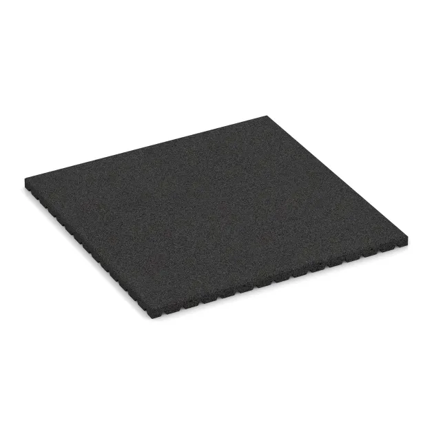 Fallschutzmatte von WARCO im Farbdesign Anthrazit mit den Abmessungen 1000 x 1000 x 40 mm. Produktfoto von Artikel 0780 in der Aufsicht von schräg vorne.
