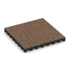 Fallschutzplatte von WARCO im Farbdesign Bast & Borke mit den Abmessungen 500 x 500 x 50 mm. Produktfoto von Artikel 5360 in der Aufsicht von schräg vorne.