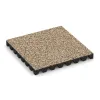 Fallschutzplatte von WARCO im Farbdesign Travertin mit den Abmessungen 500 x 500 x 50 mm. Produktfoto von Artikel 5349 in der Aufsicht von schräg vorne.