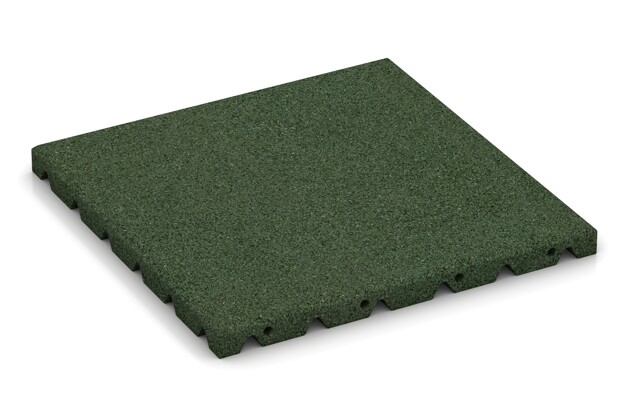 Terrassenfliese von WARCO im Farbdesign grasgrün mit den Abmessungen 400 x 400 x 30 mm. Produktfoto von Artikel 0516 in der Aufsicht von schräg vorne.