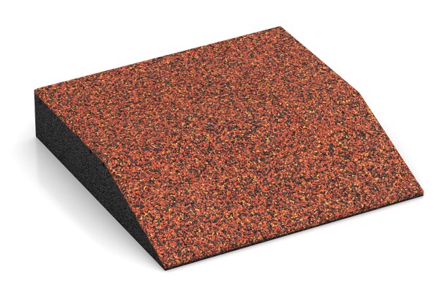 Rand-Platte (eine Seite abgeschrägt) von WARCO im Farbdesign Feuersglut mit den Abmessungen 500 x 500 x 100 mm. Produktfoto von Artikel 3818 in der Aufsicht von schräg vorne.