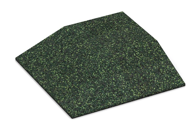 Eck-Platte (zwei Seiten abgeschrägt) von WARCO im Farbdesign Englischer Rasen mit den Abmessungen 500 x 500 x 100 mm. Produktfoto von Artikel 3832 in der Aufsicht von schräg vorne.