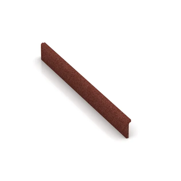 Wandschutz Sockelleiste von WARCO im Farbdesign Ziegelrot mit den Abmessungen 750 x 20 x 80 mm. Produktfoto von Artikel 2264 in der Aufsicht von schräg vorne.