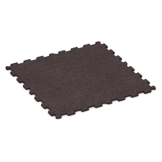 Fitnessboden Kompakt von WARCO im Farbdesign Leicht Rot Gesprenkelt mit den Abmessungen 970 x 970 x 16 mm | 0,94 m². Produktfoto von Artikel 1126 in der Aufsicht von schräg vorne.