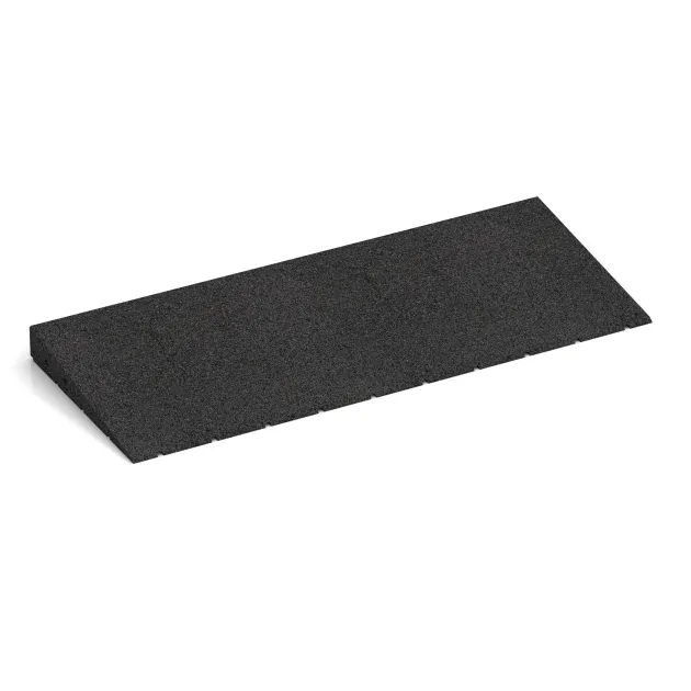 Übergangsrampe 75 cm von WARCO im Farbdesign Anthrazit mit den Abmessungen 750 x 300 mm | 8 <  50 mm. Produktfoto von Artikel 2508 in der Aufsicht von schräg vorne.