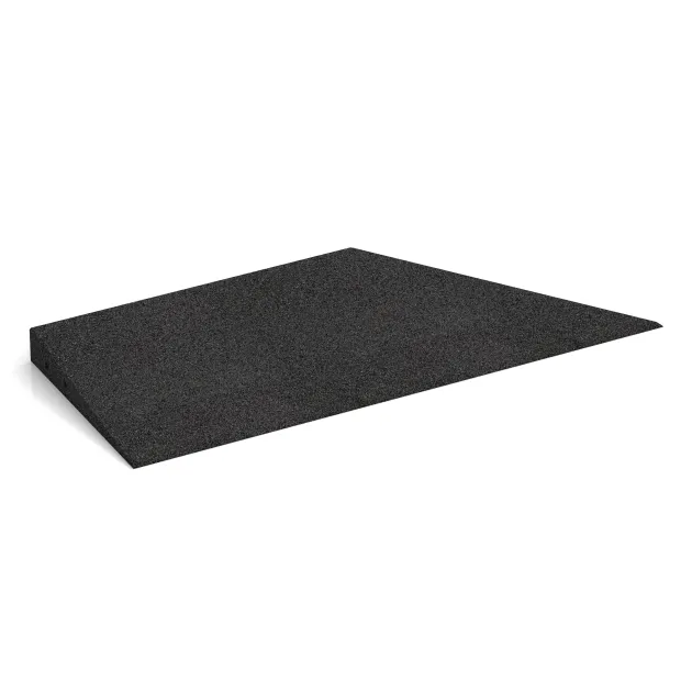 rechte Eck-Keilhälfte von WARCO im Farbdesign Anthrazit mit den Abmessungen 750 x 300 mm | 8 <  50 mm. Produktfoto von Artikel 2076 in der Aufsicht von schräg vorne.