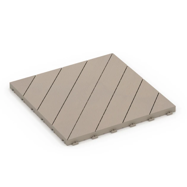 Fischgrät – Klickfliese von WARCO im Farbdesign Vanille mit den Abmessungen 38,5 x 38,5 x 2 cm. Produktfoto von Artikel 6327 in der Aufsicht von schräg vorne.