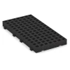 Fallschutz-Rasengittermatte von WARCO im Farbdesign Anthrazit mit den Abmessungen 100 × 50 × 8 cm. Produktfoto von Artikel 6115 in der Aufsicht von schräg vorne.
