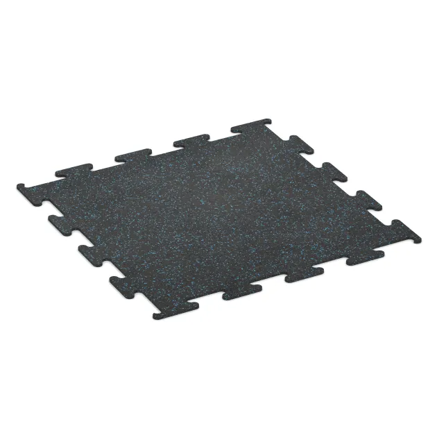 Fitness Performance Elite Trainingsboden von WARCO im Farbdesign Leicht Blau Gesprenkelt mit den Abmessungen 1000 x 1000 x 10 mm. Produktfoto von Artikel 3754 in der Aufsicht von schräg vorne.