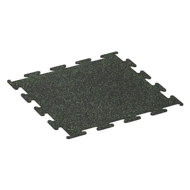 Fitness Performance Elite Trainingsboden von WARCO im Farbdesign Leicht Grün Gesprenkelt mit den Abmessungen 1000 x 1000 x 10 mm. Produktfoto von Artikel 3755 in der Aufsicht von schräg vorne.
