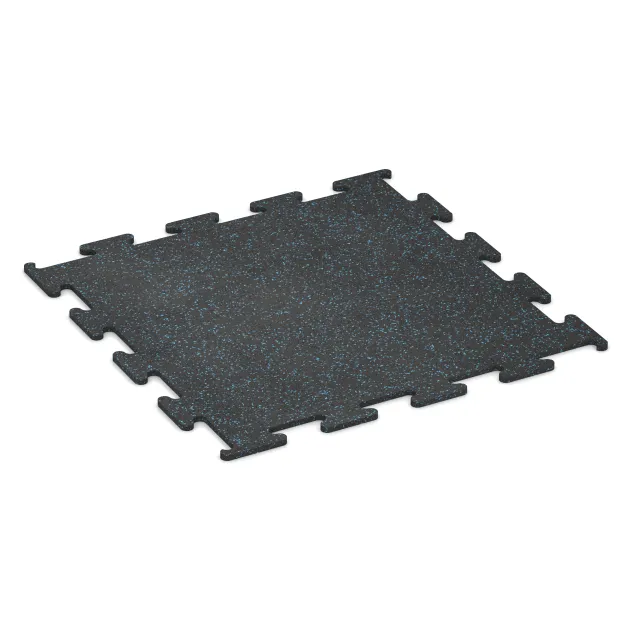 Fitness Performance Elite Trainingsboden von WARCO im Farbdesign Leicht Blau Gesprenkelt mit den Abmessungen 1000 x 1000 x 15 mm. Produktfoto von Artikel 3758 in der Aufsicht von schräg vorne.