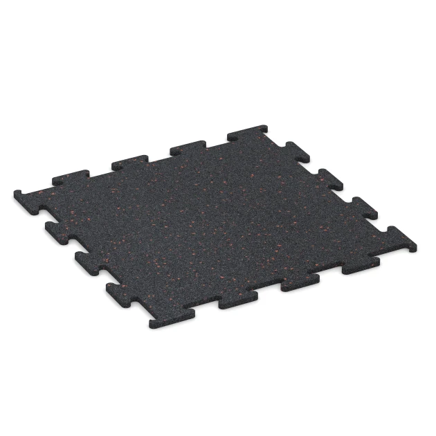 Fitness Performance Elite Trainingsboden von WARCO im Farbdesign Leicht Rot Gesprenkelt mit den Abmessungen 50 x 50 x 1 cm | 0,25 m². Produktfoto von Artikel 3765 in der Aufsicht von schräg vorne.
