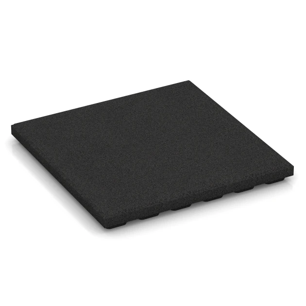 Fallschutzplatten von WARCO im Farbdesign Anthrazit mit den Abmessungen 50 x 50 x 4 cm. Produktfoto von Artikel 6283 in der Aufsicht von schräg vorne.