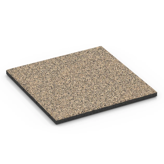Terrassenplatte Classic von WARCO im Farbdesign Travertin mit den Abmessungen 50 x 50 x 3 cm. Produktfoto von Artikel 6360 in der Aufsicht von schräg vorne.
