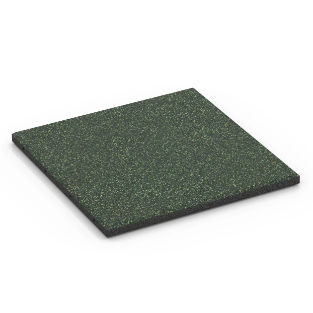 Fallschutzmatte EPDM – 90 cm von WARCO im Farbdesign Englischer Rasen mit den Abmessungen 50 x 50 x 3 cm | 0,25 m². Produktfoto von Artikel 6415 in der Aufsicht von schräg vorne.
