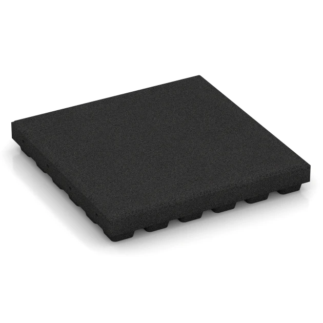 Fallschutzplatten von WARCO im Farbdesign Anthrazit mit den Abmessungen 50 x 50 x 7 cm. Produktfoto von Artikel 6295 in der Aufsicht von schräg vorne.