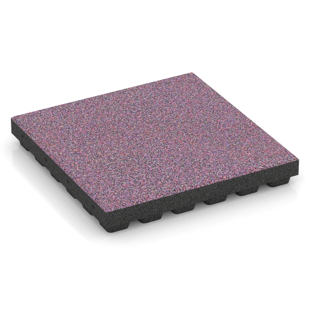 Fallschutzmatte EPDM – 210 cm von WARCO im Farbdesign Lavendel mit den Abmessungen 50 x 50 x 7 cm | 0,25 m². Produktfoto von Artikel 6445 in der Aufsicht von schräg vorne.