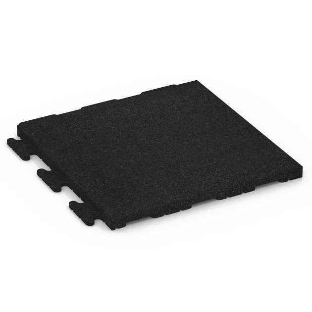 Fitnessboden-Fliese Classic von WARCO im Farbdesign Anthrazit mit den Abmessungen 50 x 50 x 3 cm | 0,25 m². Produktfoto von Artikel 6190 in der Aufsicht von schräg vorne.