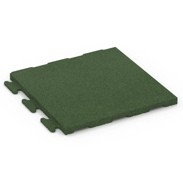 Fitnessboden-Fliese Classic von WARCO im Farbdesign Grasgrün mit den Abmessungen 50 x 50 x 3 cm | 0,25 m². Produktfoto von Artikel 6977 in der Aufsicht von schräg vorne.
