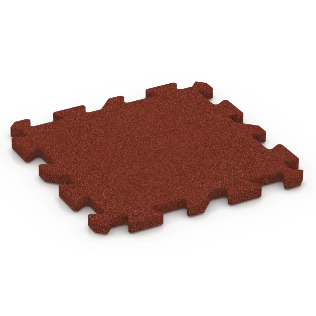 Fitness Bodenschutzmatte von WARCO im Farbdesign Ziegelrot mit den Abmessungen 50 x 50 x 3 cm | 0,25 m². Produktfoto von Artikel 6988 in der Aufsicht von schräg vorne.