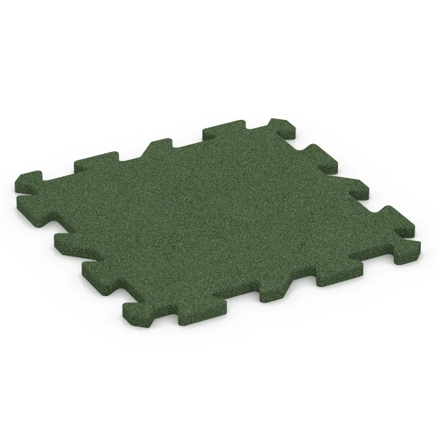 Fallschutz-Puzzlematte von WARCO im Farbdesign Grasgrün mit den Abmessungen 50 x 50 x 2 cm | 0,25 m². Produktfoto von Artikel 6314 in der Aufsicht von schräg vorne.