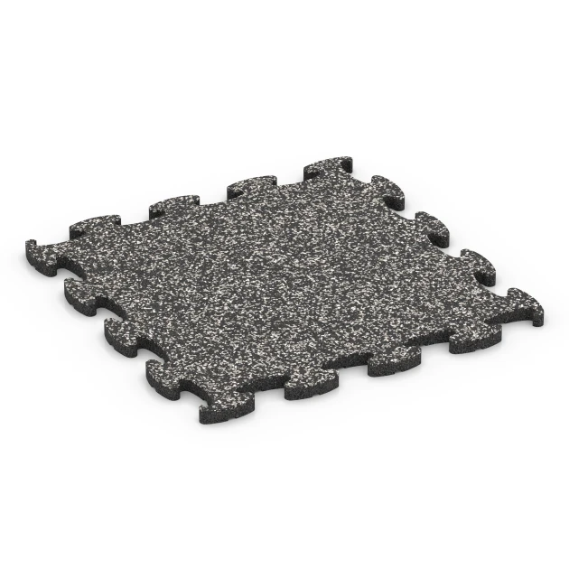 Fitness Active Floor System von WARCO im Farbdesign Dunkelgrauer Granit mit den Abmessungen 44,6 x 44,6 x 1,8 cm. Produktfoto von Artikel 6823 in der Aufsicht von schräg vorne.