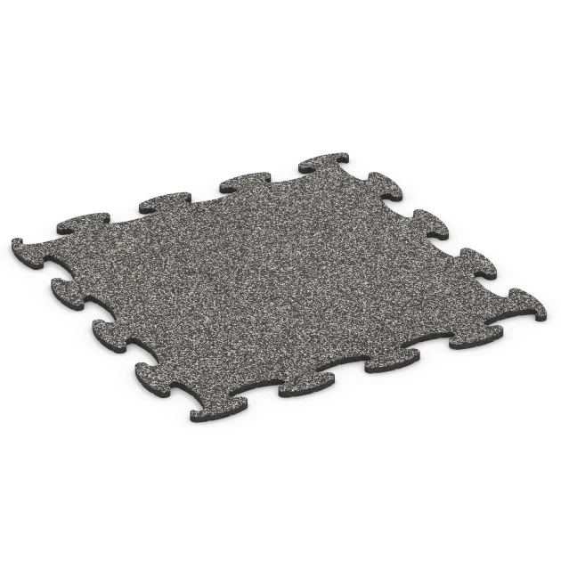 Hundesportboden von WARCO im Farbdesign Dunkelgrauer Granit mit den Abmessungen 97,1 x 97,1 × 1,8 cm. Produktfoto von Artikel 6805 in der Aufsicht von schräg vorne.