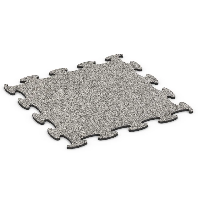 Fitness Active Floor System von WARCO im Farbdesign Grauer Granit mit den Abmessungen 97,1 x 97,1 × 1,8 cm. Produktfoto von Artikel 6833 in der Aufsicht von schräg vorne.