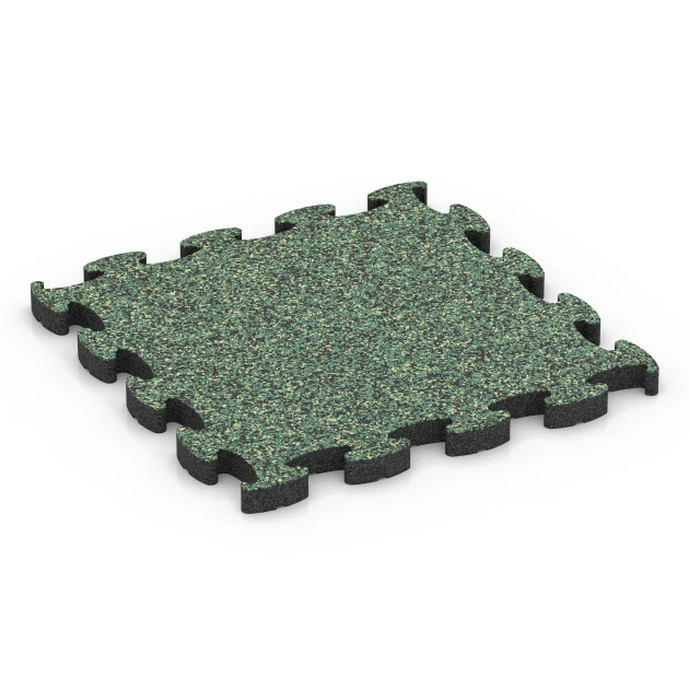 Fitness Max Floor System von WARCO im Farbdesign Englischer Rasen mit den Abmessungen 46 x 46 × 2,8 cm. Produktfoto von Artikel 6879 in der Aufsicht von schräg vorne.