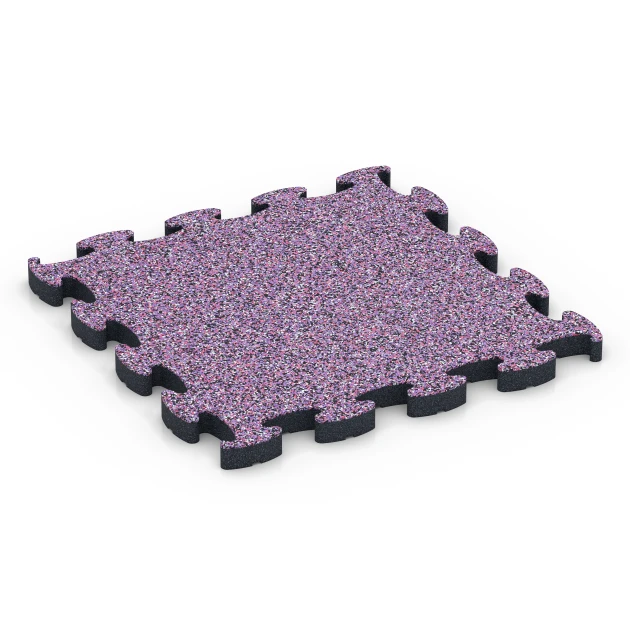 Fitness Max Floor System von WARCO im Farbdesign Lavendel mit den Abmessungen 44,6 x 44,6 × 2,8 cm. Produktfoto von Artikel 6882 in der Aufsicht von schräg vorne.