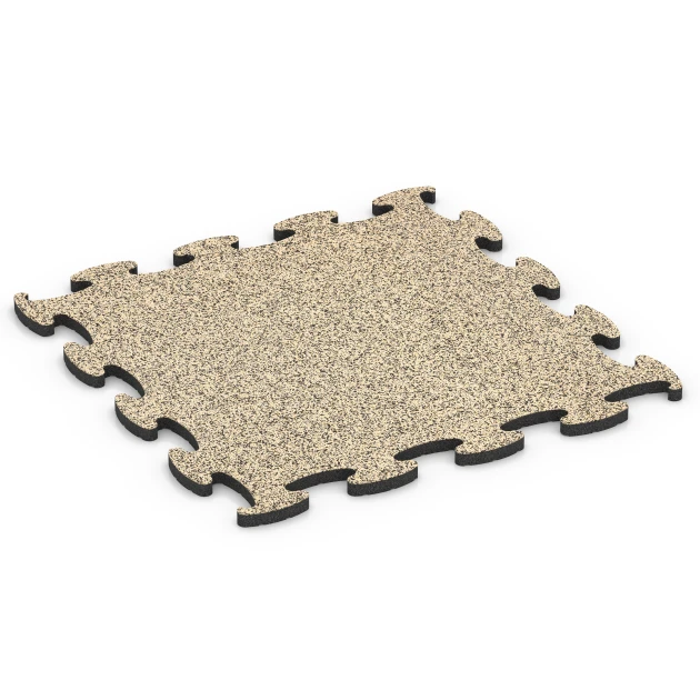 Fitness Max Floor System von WARCO im Farbdesign Travertin mit den Abmessungen 98 x 98 x 2,8 cm. Produktfoto von Artikel 6892 in der Aufsicht von schräg vorne.
