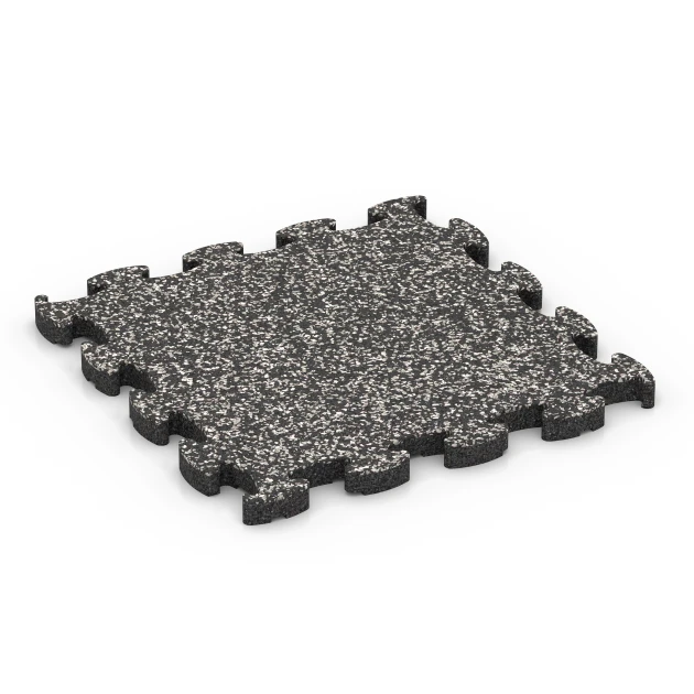Steinteppich Klickfliese von WARCO im Farbdesign Dunkelgrauer Granit mit den Abmessungen 28,9 x 28,9 x 1,8 cm. Produktfoto von Artikel 6814 in der Aufsicht von schräg vorne.