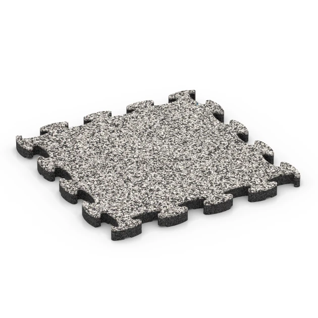 Steinteppich Klickfliese von WARCO im Farbdesign Grauer Granit mit den Abmessungen 28,9 x 28,9 x 1,8 cm. Produktfoto von Artikel 6815 in der Aufsicht von schräg vorne.