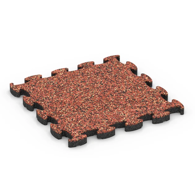 Steinteppich Klickfliese von WARCO im Farbdesign Feuersglut mit den Abmessungen 28,9 x 28,9 x 1,8 cm. Produktfoto von Artikel 6818 in der Aufsicht von schräg vorne.
