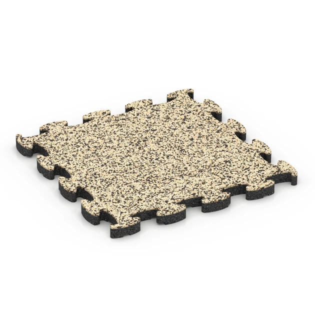Steinteppich Klickfliese von WARCO im Farbdesign Travertin mit den Abmessungen 28,9 x 28,9 x 1,8 cm. Produktfoto von Artikel 6820 in der Aufsicht von schräg vorne.