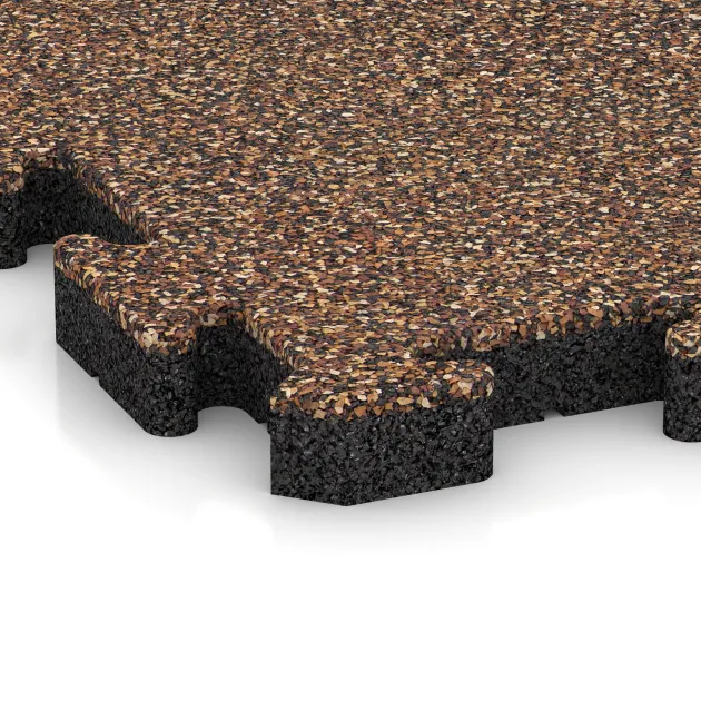Detailaufnahme der Randausprägung von WARCO-Produkt 4046, Hunde-Bodenplatte, Format 1000 x 1000 x 40 mm, Farbe Bast & Borke.