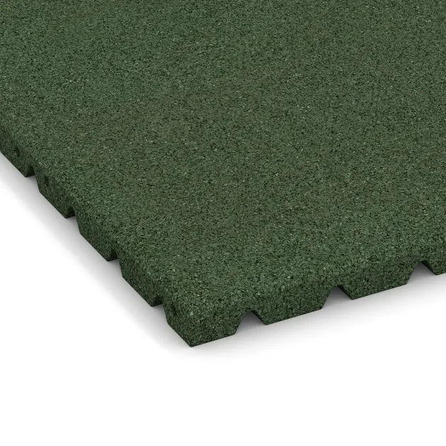 Detailaufnahme der Randausprägung von WARCO-Produkt 0570, Wandschutzplatte, Format 500 x 500 x 30 mm, Farbe Grasgrün.