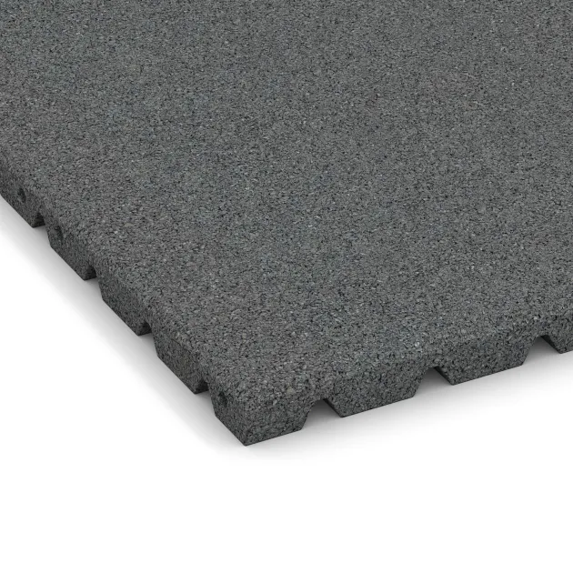 Detailaufnahme der Randausprägung von WARCO-Produkt 0571, Wandschutzplatte, Format 500 x 500 x 30 mm, Farbe Schiefergrau.