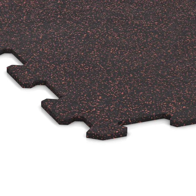Detailaufnahme der Randausprägung von WARCO-Produkt 1033, Treppenfliese, Format 970 x 970 x 8 mm | 0,94 m, Farbe Leicht Rot Gesprenkelt.