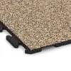 Detailaufnahme der Randausprägung von WARCO-Produkt 1606, Fitnessboden Gummi-Fliesen Classic, Format 1000 x 1000 x 30 mm, Farbe Travertin.