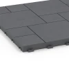 Detailaufnahme der Randausprägung von WARCO-Produkt 6330, Blockmuster – Klickfliese, Format 38,5 x 38,5 x 2 cm, Farbe Silbergrau.
