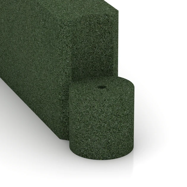 Detailaufnahme der Randausprägung von WARCO-Produkt 2576, Kettenelement, Format 1000 x 150 x 300 mm, Farbe Grasgrün.